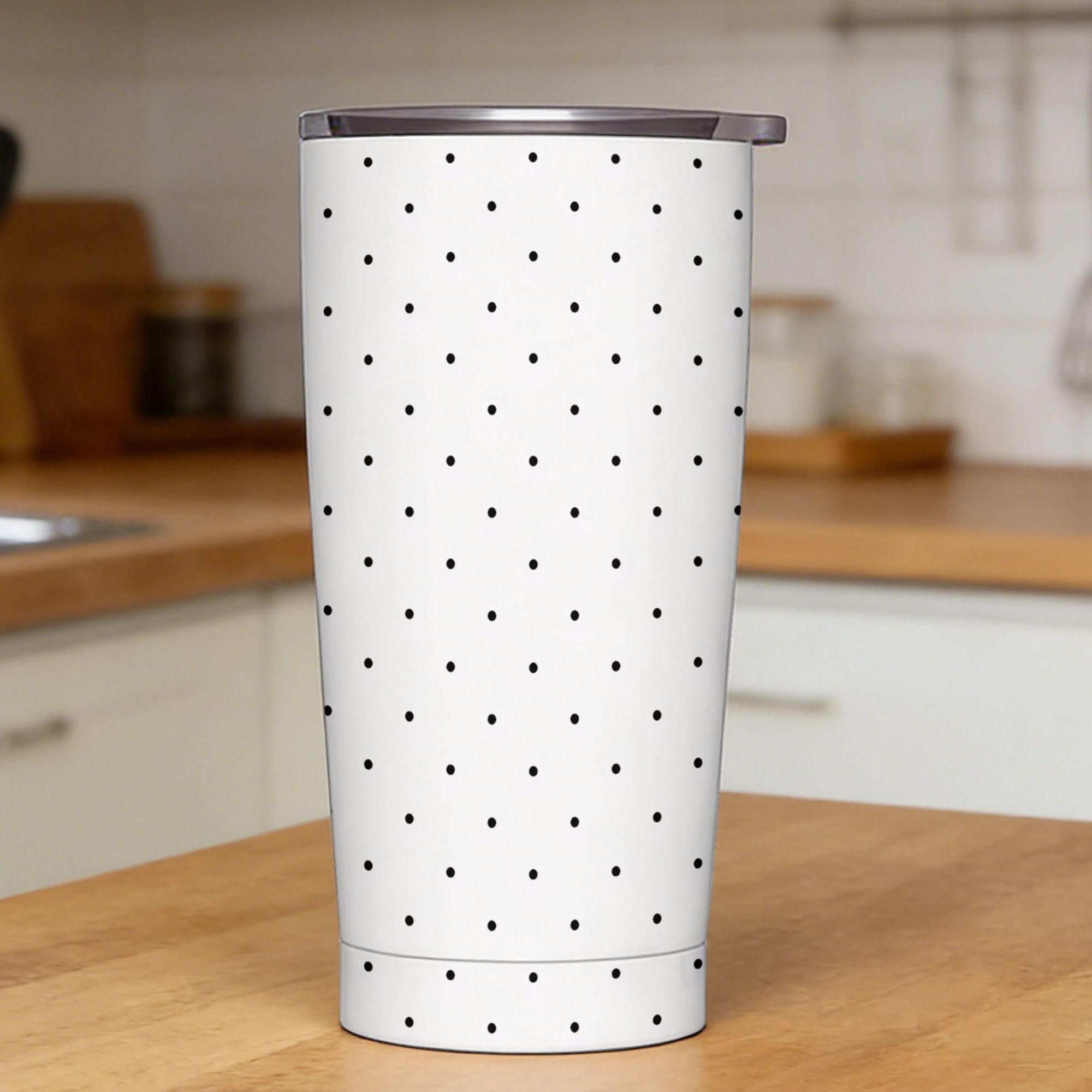 Tumbler 20Oz White - Черно-белая термокружка из нержавеющей стали с