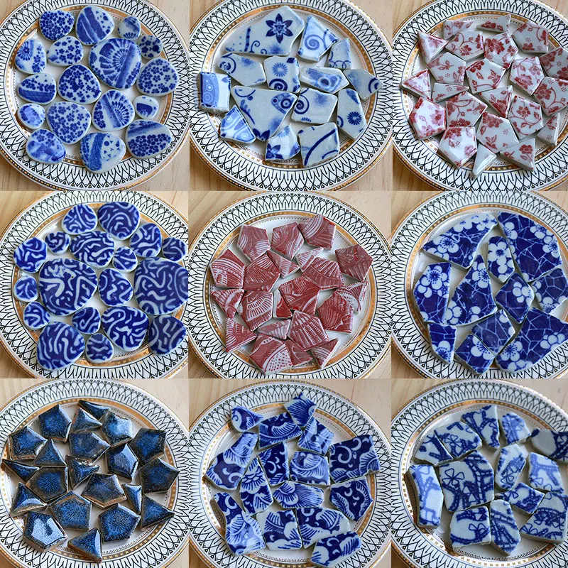 Ceramic Tile Blank - 100 г овальная керамическая мозаика, разноцветная