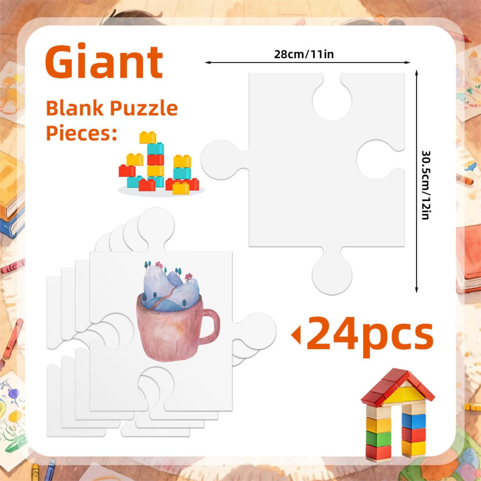 Puzzle Blank White - 24 белых картонных пазла без рисунка,