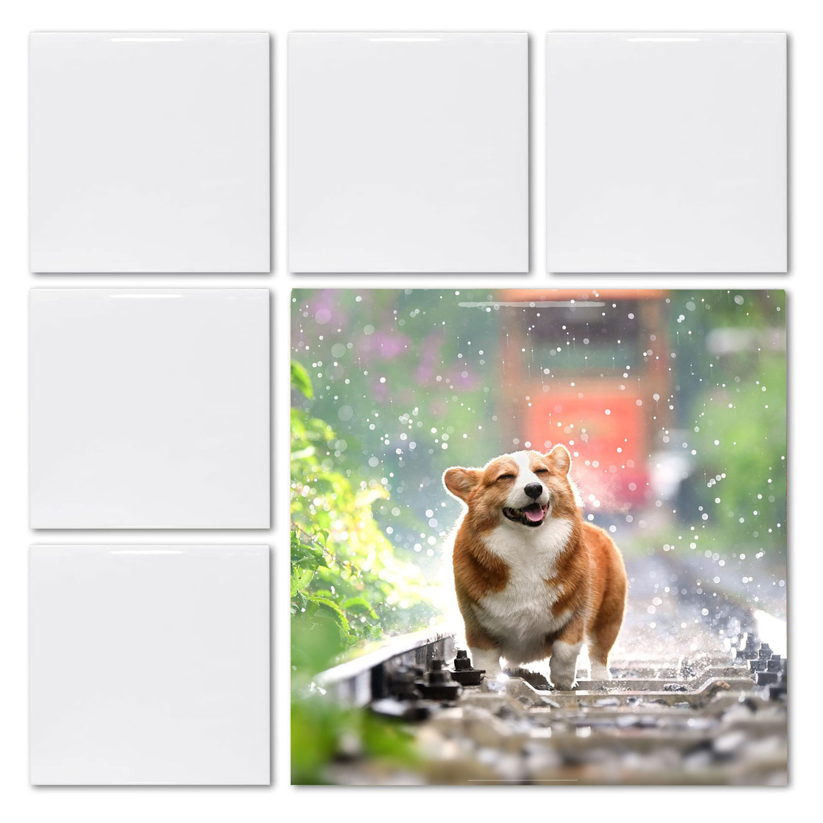 Ceramic Tile Blank - 20 шт. белых глянцевых квадратных заготовок