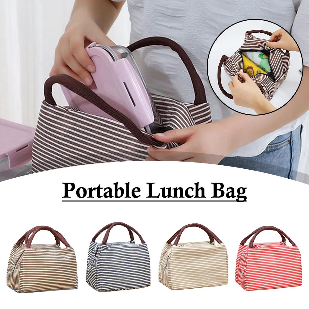 Tote Bag Sublimation - Полосатая термосумка для обедов, портативная, водонепроницаемая