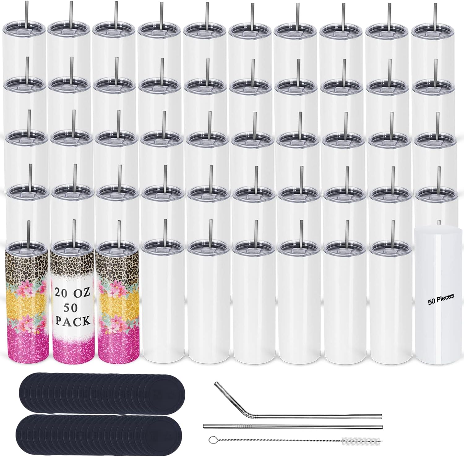 Tumbler 20Oz White - 50 упаковок сублимационных стаканов, 20 унций,