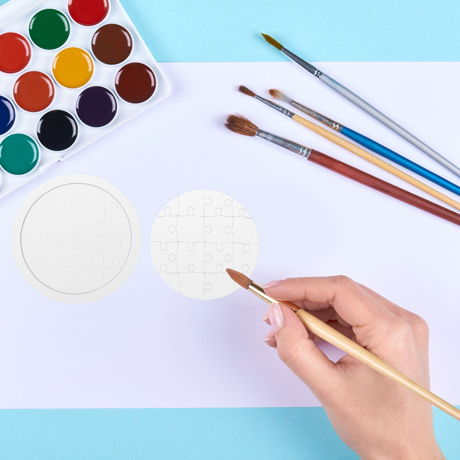 Puzzle Blank White - 4 комплекта пазлов-головоломок для раскрашивания для