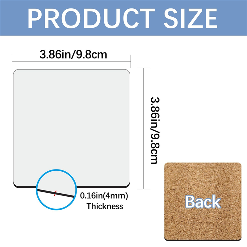 Coaster Sublimation Blank - HGHO Сублимационные автомобильные подставки Заготовки Сублимационные
