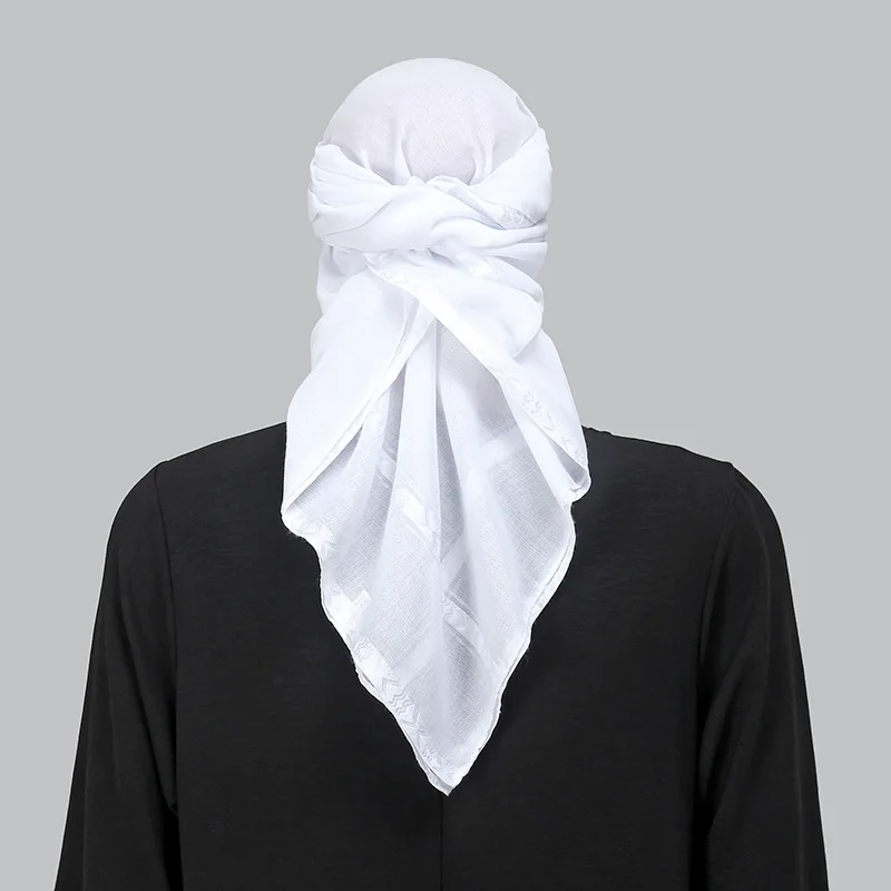 Bandana Blank White - Исламский белый квадратный шарф для мужчин
