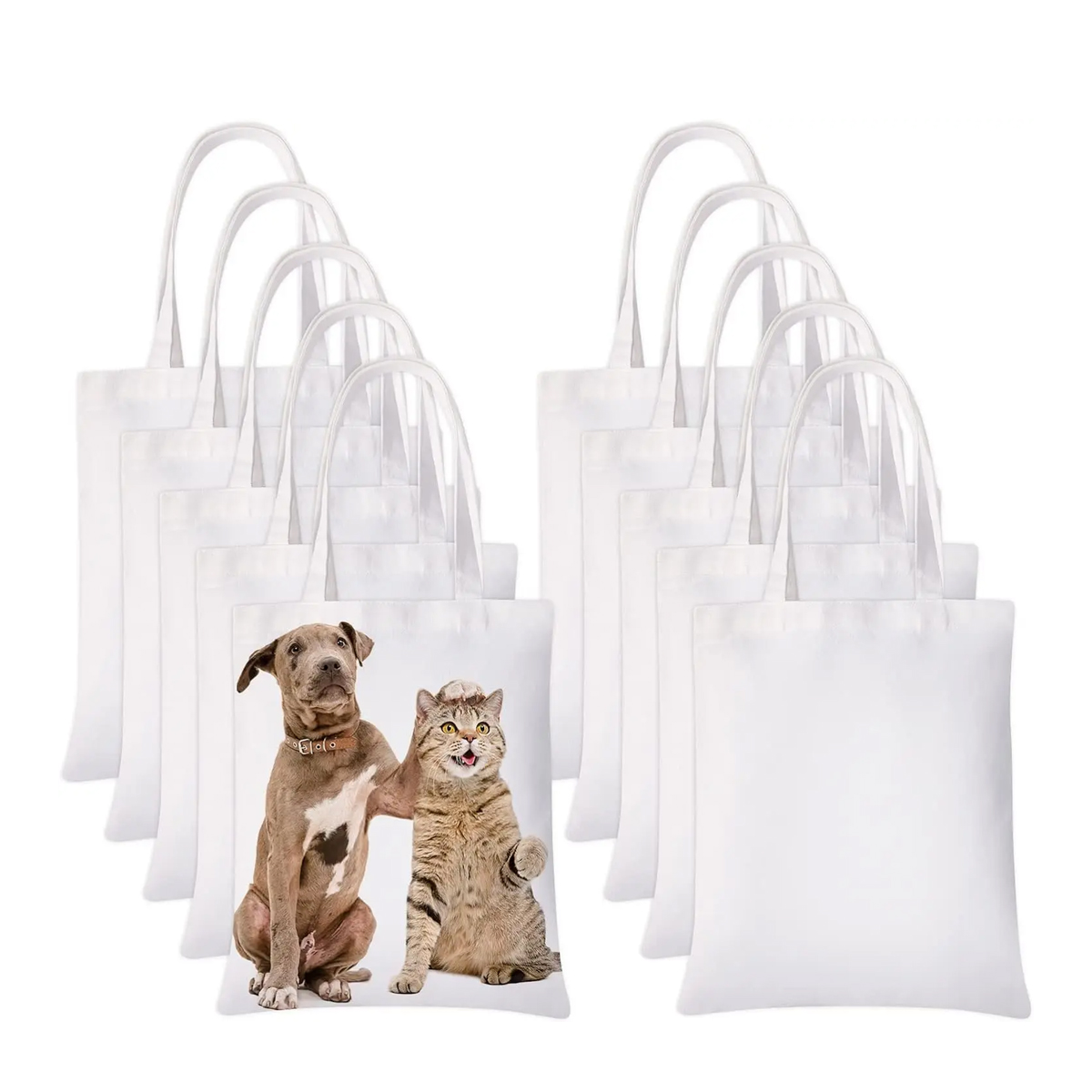 6 шт. белые холщовые сумки-тоу – обзор и цена Tote Bag Sublimation