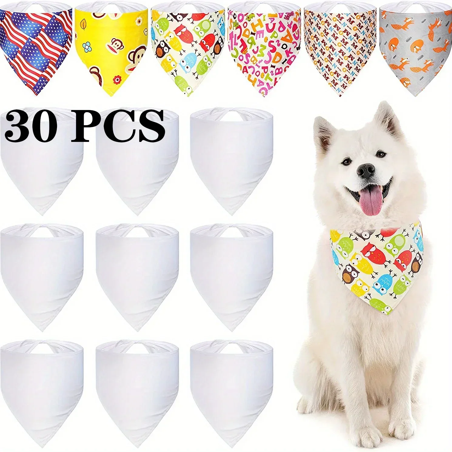 30 шт. белые полиэстеровые пус – обзор и цена Bandana Blank White