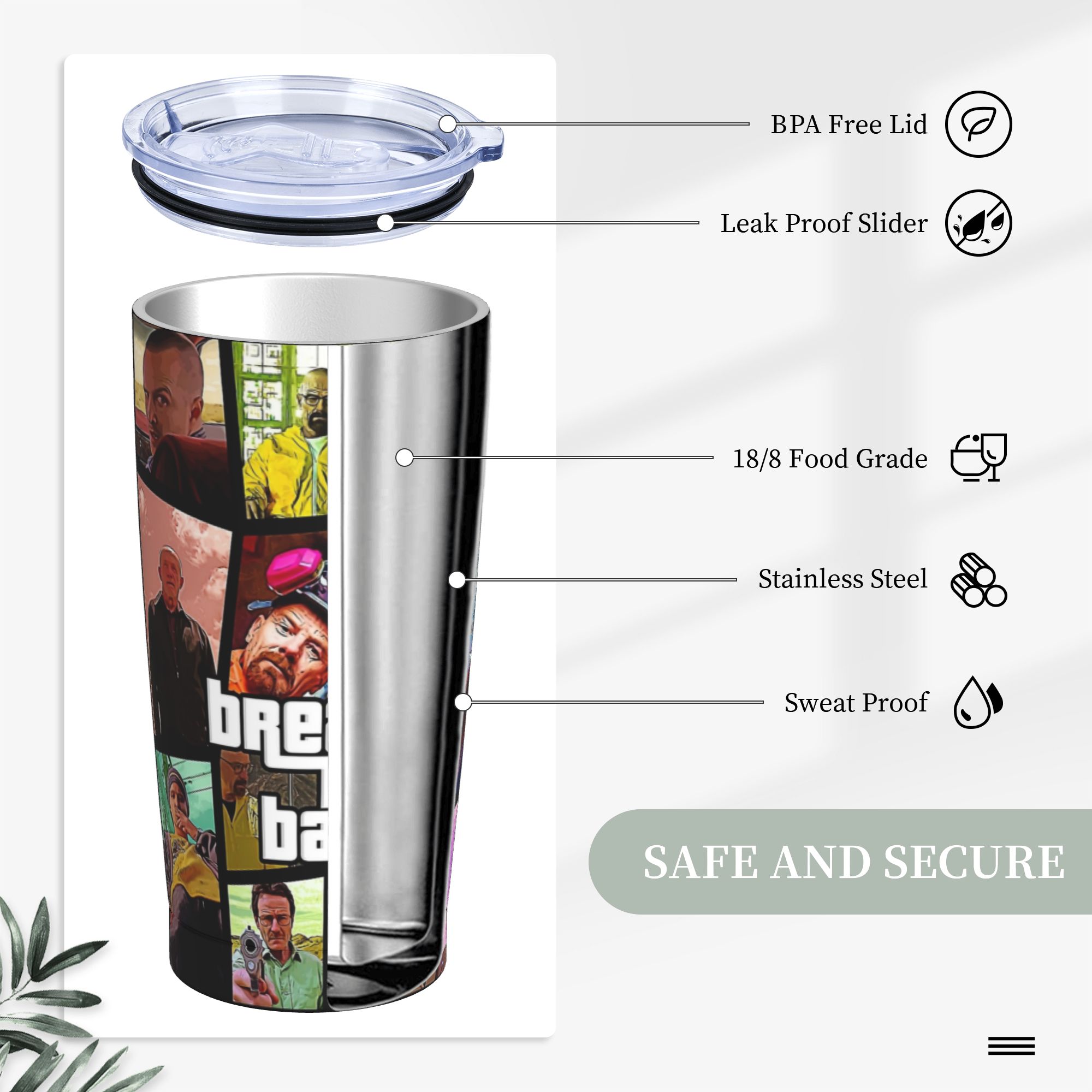 Термокружка-тамблер Breaking B – обзор и цена Tumbler 20Oz White