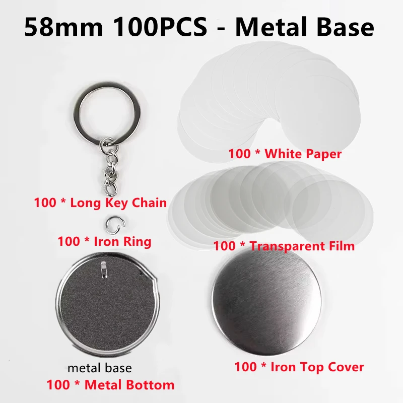 100 шт., пустые пластиковые/ме – обзор и цена Button Badge Blank