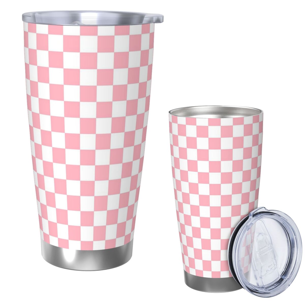 Розовый, белый, шахматный узор – обзор и цена Tumbler 20Oz White