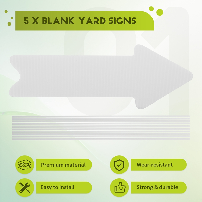 Набор из 5 белых пустых указат – обзор и цена Yard Sign Blank