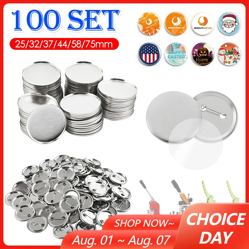 100 комплектов пустых бейджей, – обзор и цена Button Badge Blank