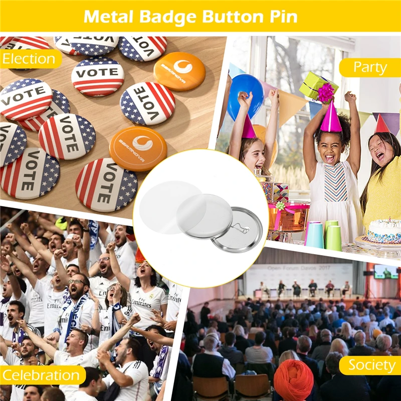 100 комплектов пустых бейджей, – обзор и цена Button Badge Blank