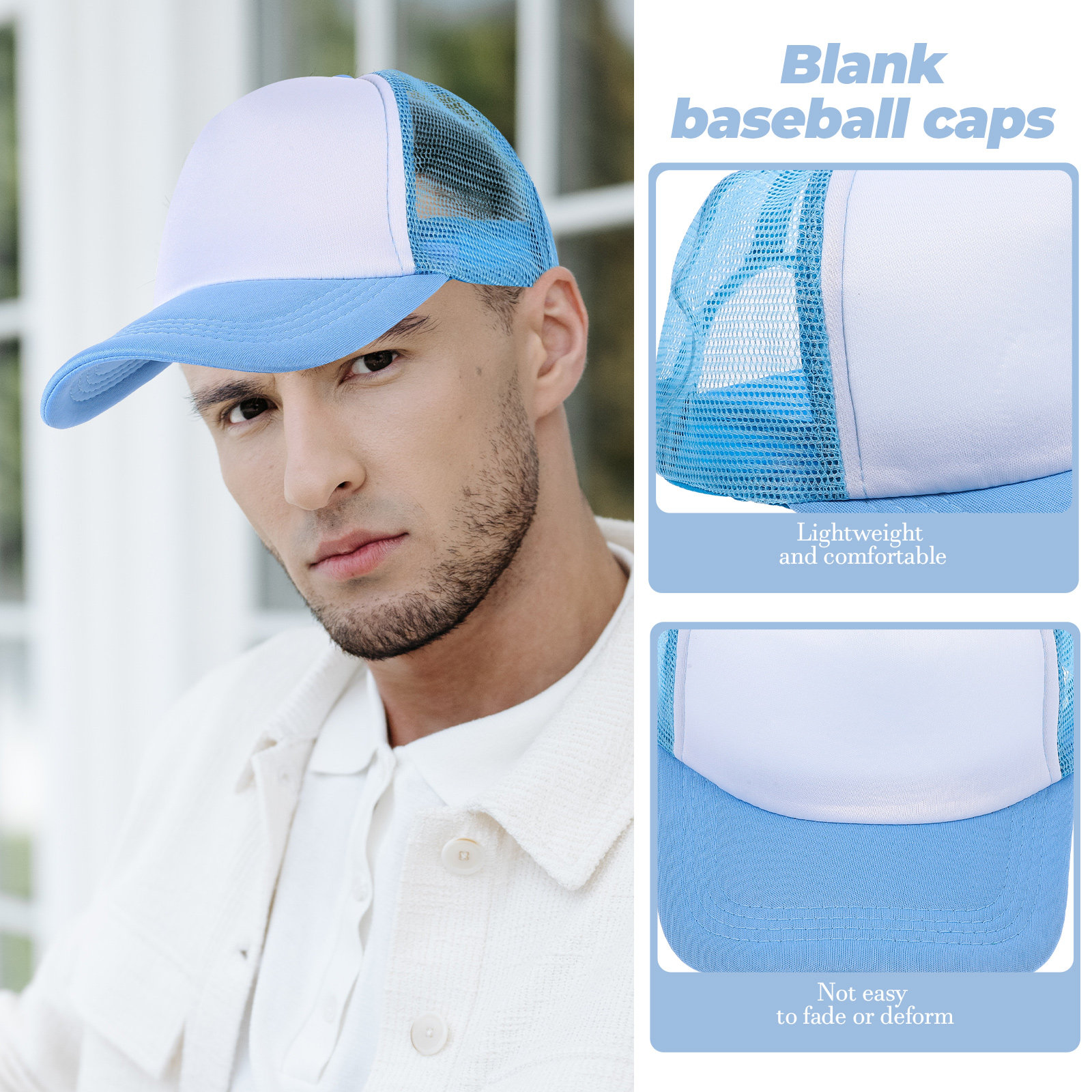 10 шт. пустых сетчатых бейсбол – обзор и цена Hat Sublimation Blank